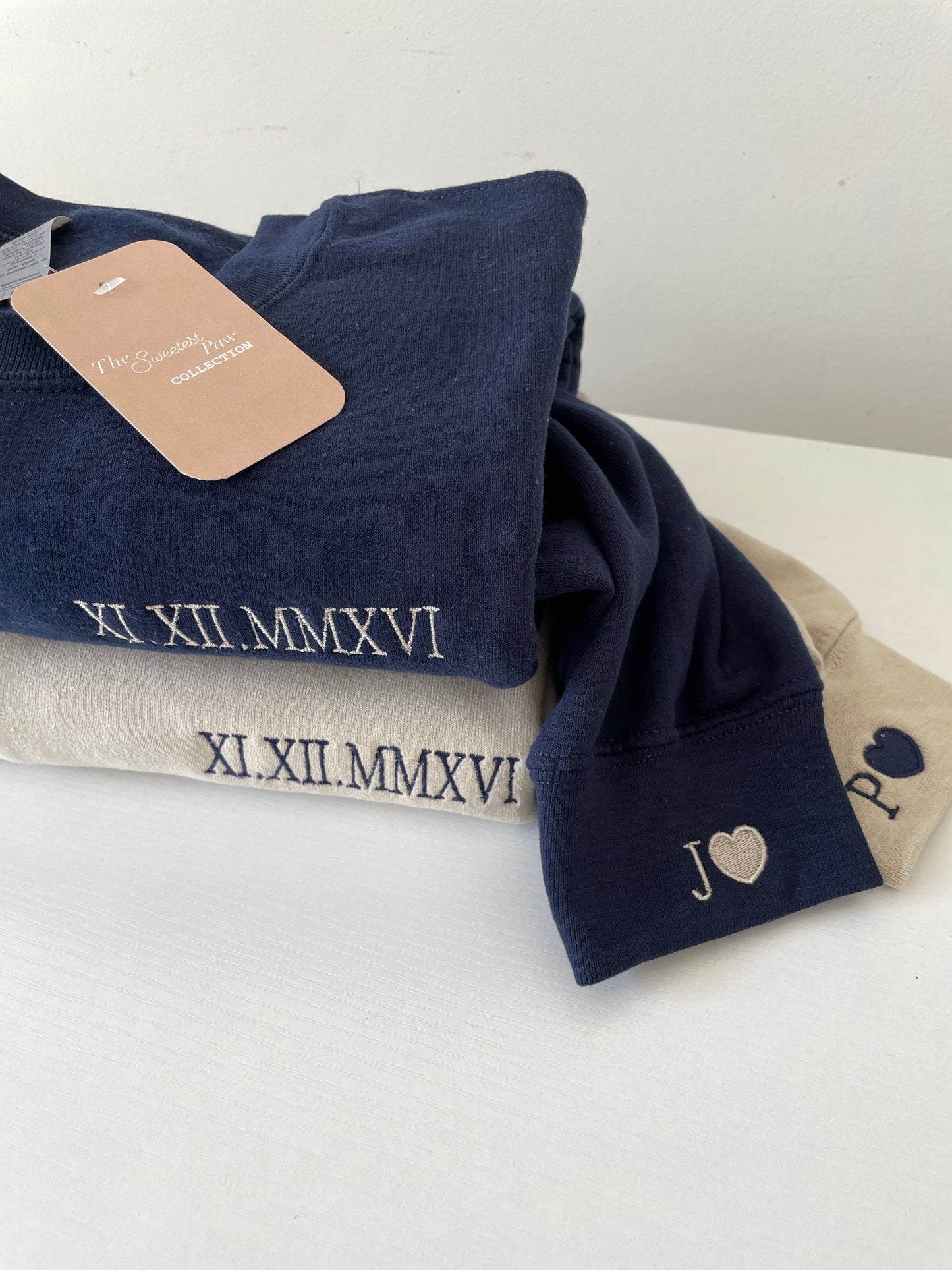 Blue roman numerals sweatshirt