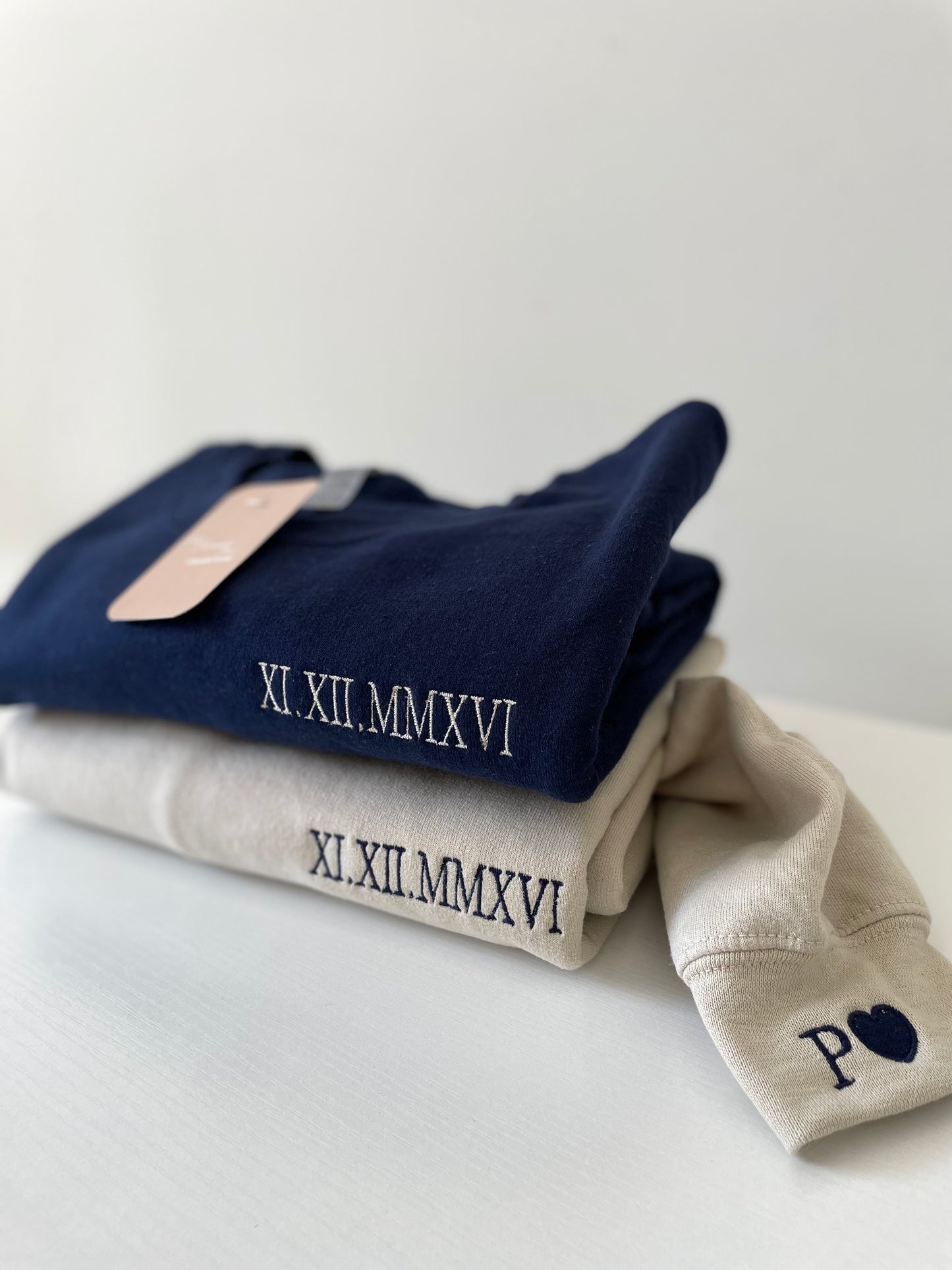 Blue roman numerals sweatshirt