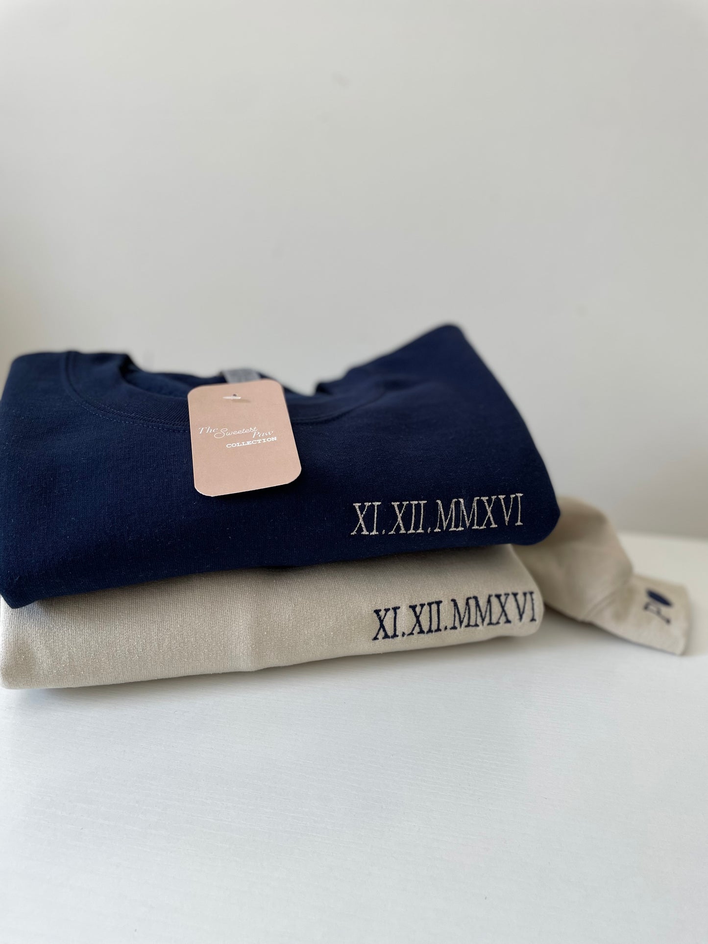 Blue roman numerals sweatshirt