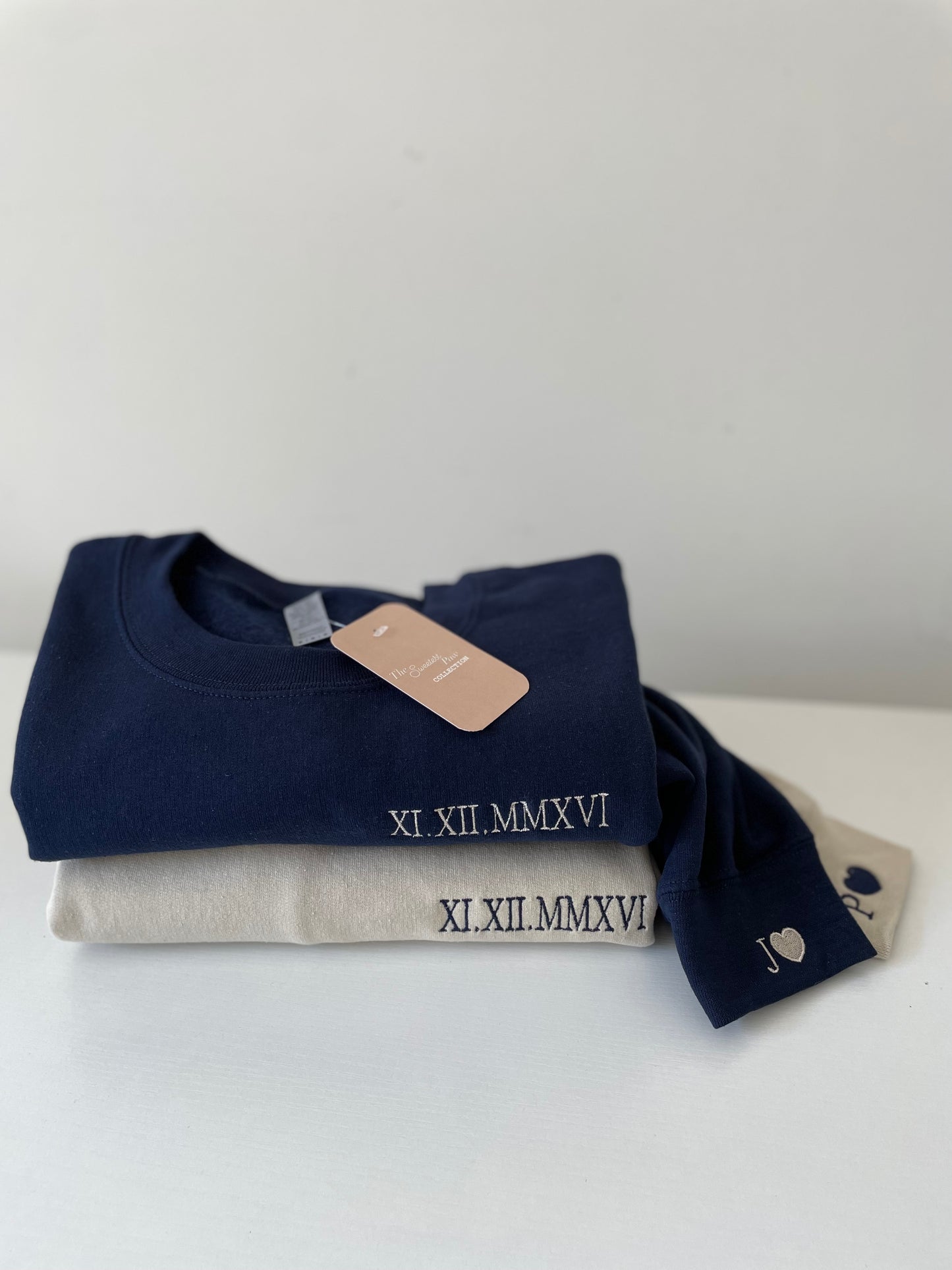 Blue roman numerals sweatshirt