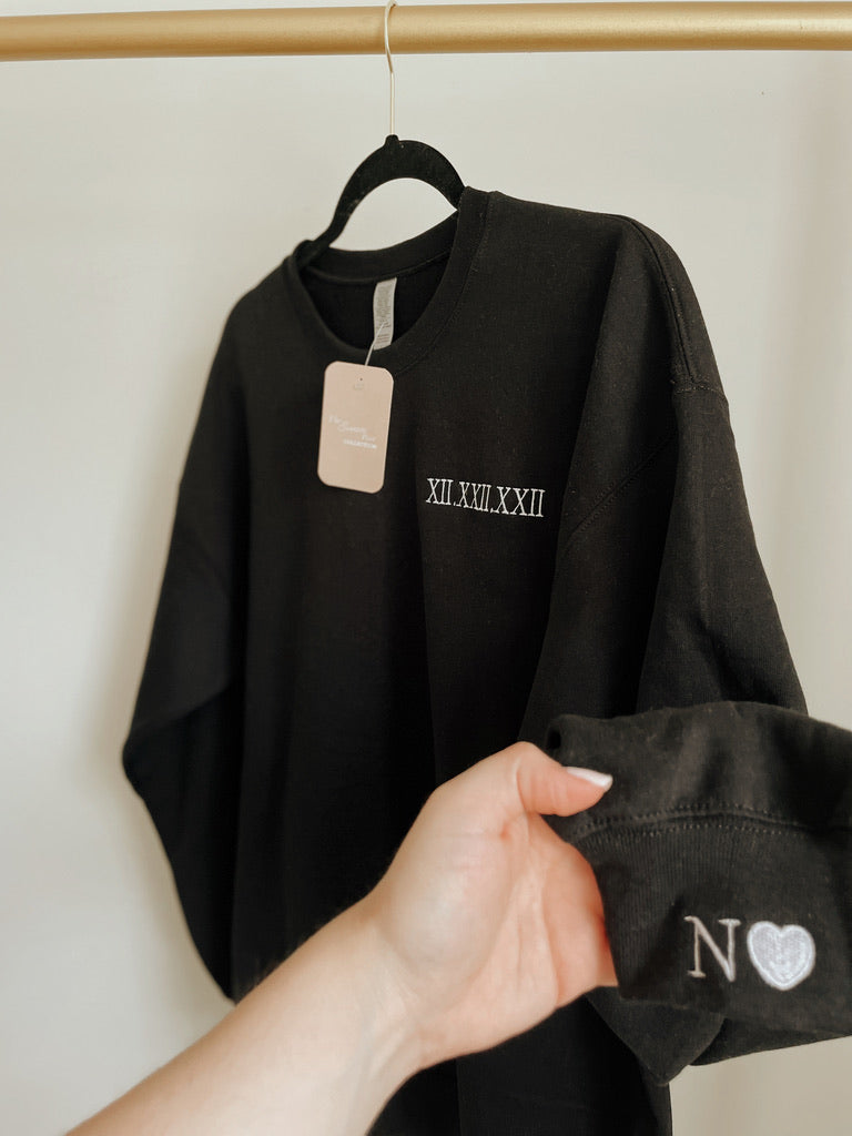 Black roman numerals  sweatshirt