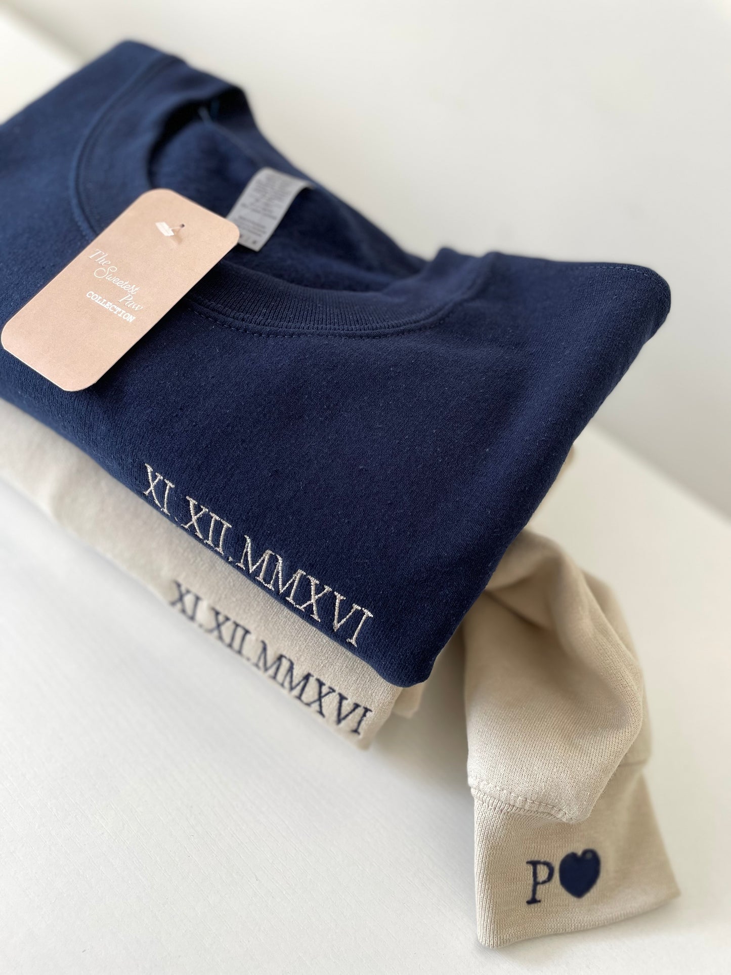 Blue roman numerals sweatshirt